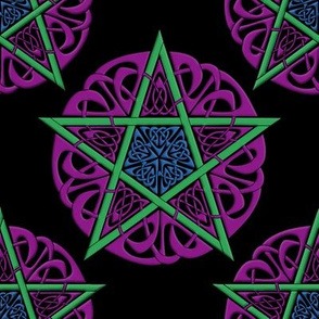 Knotwork Pentacle on Black