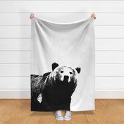 Large Bear Crib Sheet // Black and White