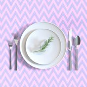  Pink and gray Chevron or herringbone  baby pink and grey linen