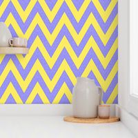 Yellow and Gray chevron / Happy