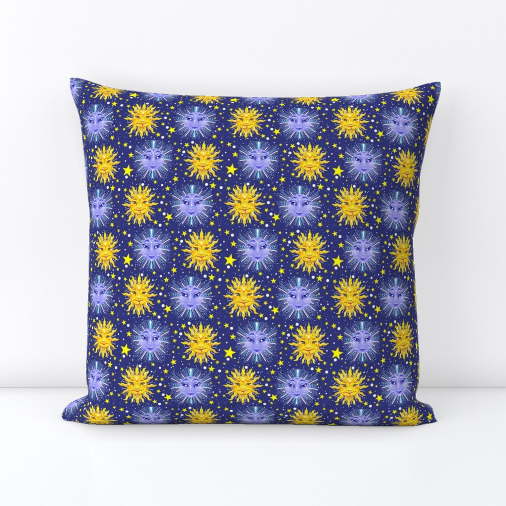 sun moon and stars celestial print