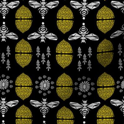 Honey Bees & Hives (Black) by Andrea Lauren