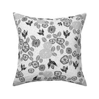 Bees in the Garden - Light Grey by Andrea Lauren