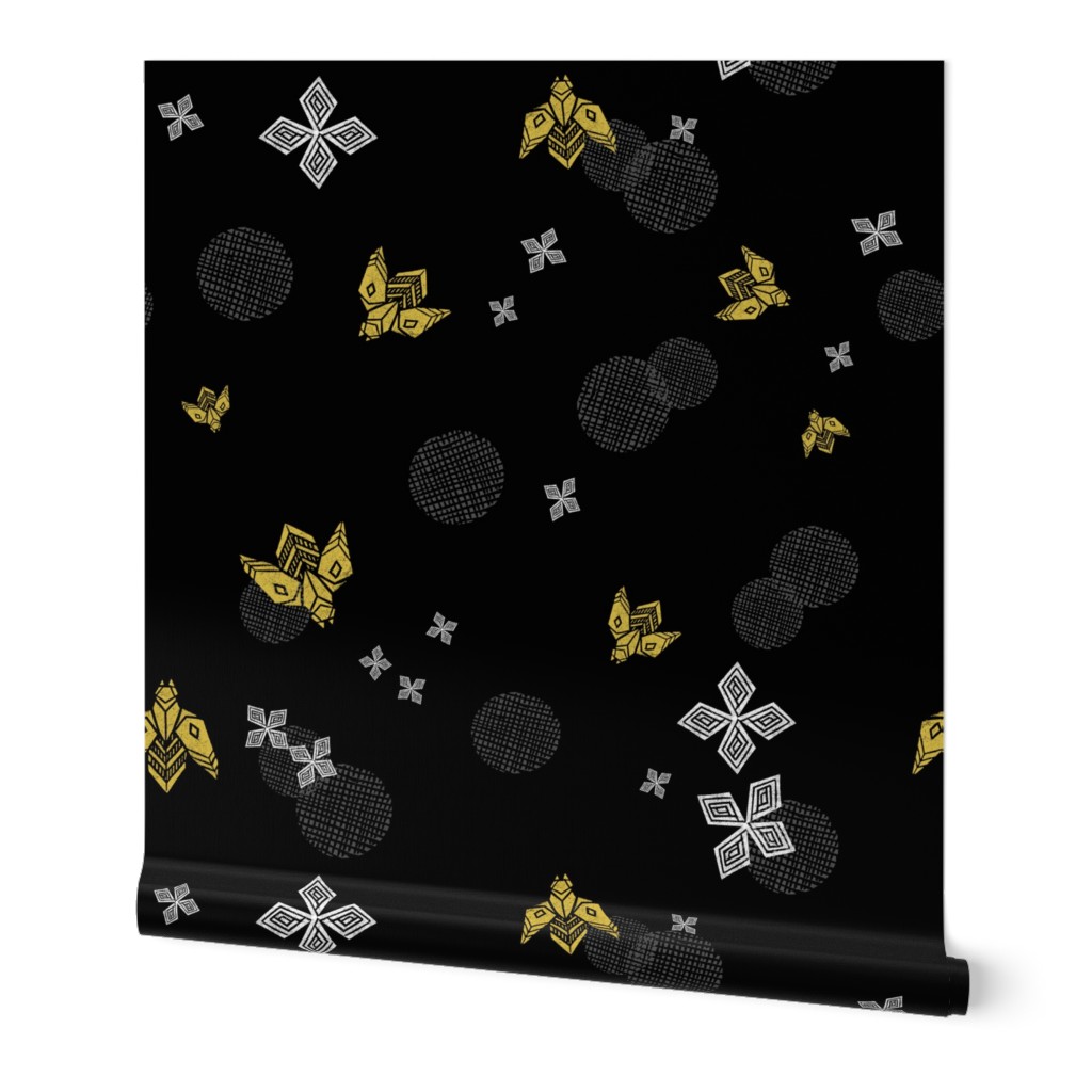 Bees in Flight - Black by Andrea Lauren