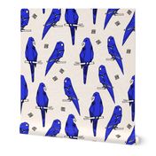 Parrots - Cobalt Blue/Champagne by Andrea Lauren