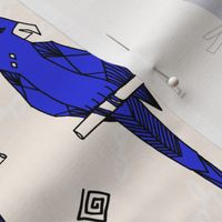 Parrots - Cobalt Blue/Champagne by Andrea Lauren