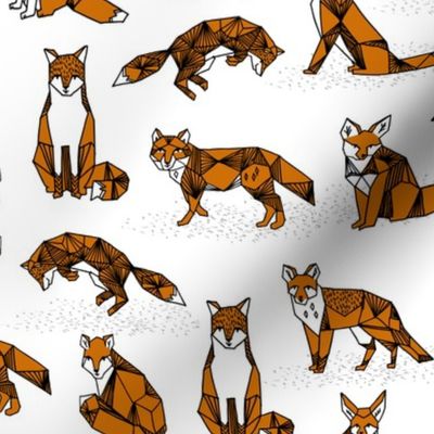 fox // foxes rust brown kids nursery white background fox animal geometric fox design