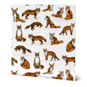 fox // foxes rust brown kids nursery white background fox animal geometric fox design