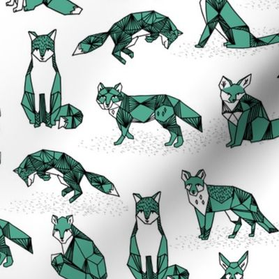 fox // green geo fox geometric fox andrea lauren foxes nursery print