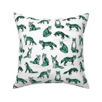 fox // green geo fox geometric fox andrea lauren foxes nursery print