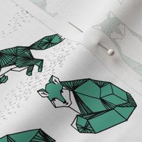 fox // green geo fox geometric fox andrea lauren foxes nursery print