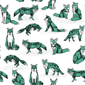 fox // green geo fox geometric fox andrea lauren foxes nursery print