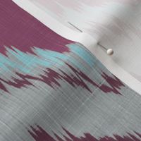 Aqua, Plum and Cashmere Ikat Chevron