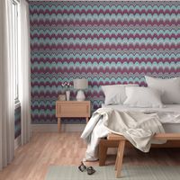 Aqua, Plum and Cashmere Ikat Chevron