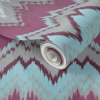 Aqua, Plum and Cashmere Ikat Chevron