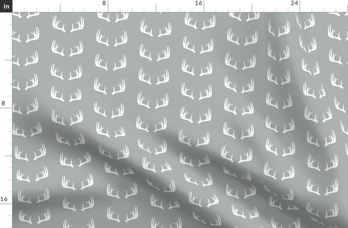 antlers on grey // small scale Fabric | Spoonflower
