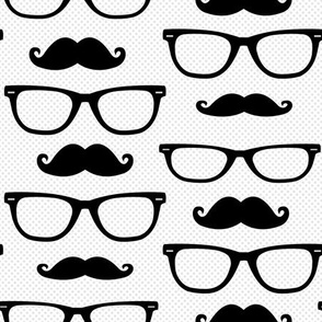 Hipster Mustache and Glasses Dot