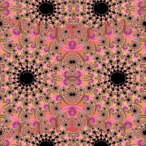 Coral Pink Fractal Swirls 2