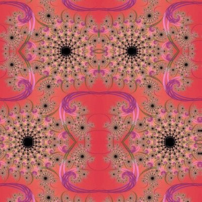 Coral Pink Fractal Swirls 1