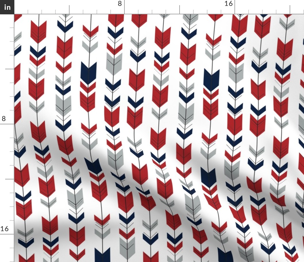 Fletching Arrows  (small scale) // Grey/Red/Navy 