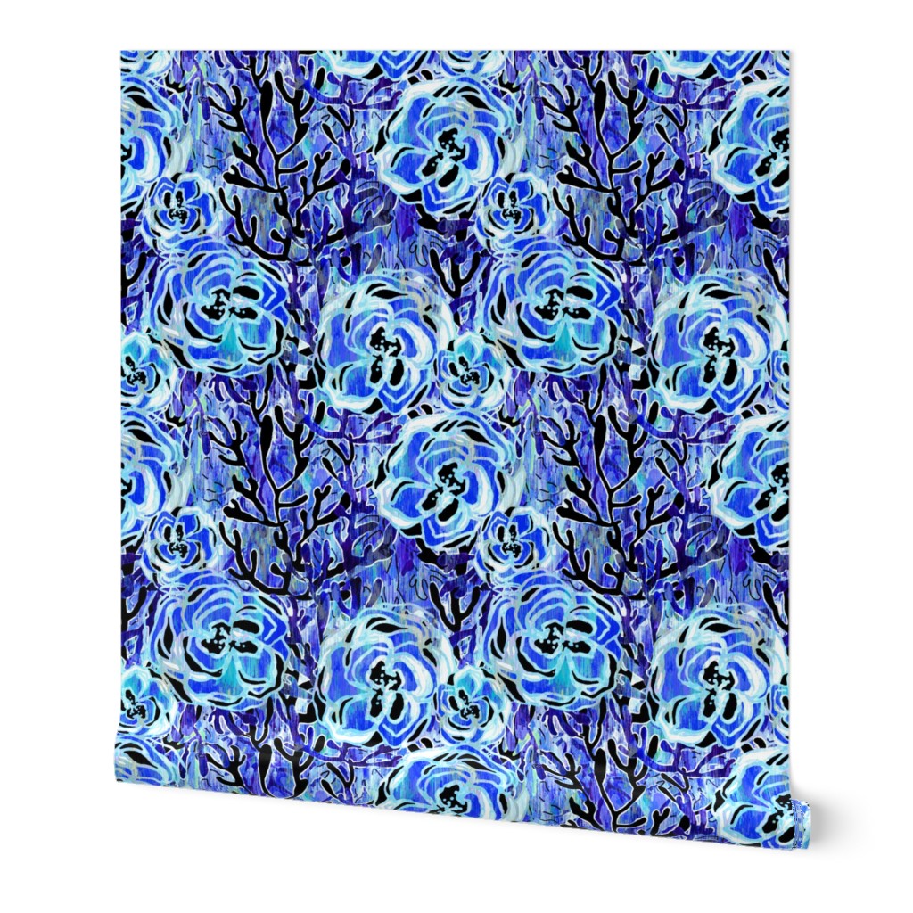 Vienna Deco Floral in sapphire