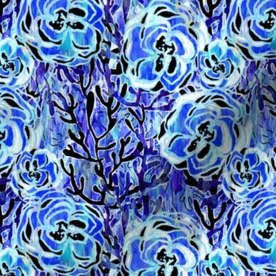 Vienna Deco Floral in sapphire