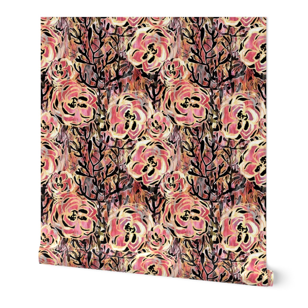 Vienna Deco floral in Rose pink