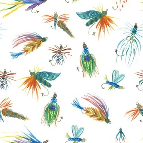 Fly Fishing Flies Fabric, Wallpaper and Home Decor