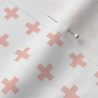Small Blush Crosses on White - Blush Plus Sign - small version