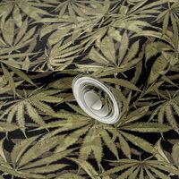 Camo Cannabis Leaf Olive