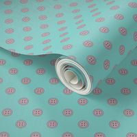 Button Dots Purple on Teal (Lovely)