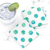 Watercolor Polka Dots in Blue and Green