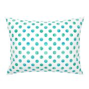 Watercolor Polka Dots in Blue and Green