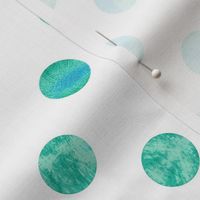 Watercolor Polka Dots in Blue and Green