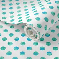 Watercolor Polka Dots in Blue and Green