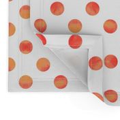 Watercolor Polka Dots in Orange Raspberry