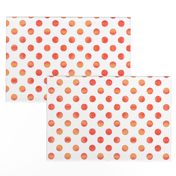 Watercolor Polka Dots in Orange Raspberry