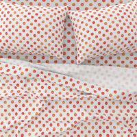 Watercolor Polka Dots in Orange Raspberry