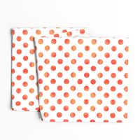 Watercolor Polka Dots in Orange Raspberry