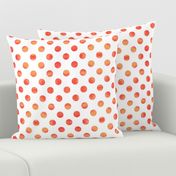 Watercolor Polka Dots in Orange Raspberry