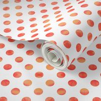 Watercolor Polka Dots in Orange Raspberry