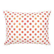 Watercolor Polka Dots in Orange Raspberry