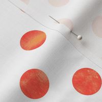 Watercolor Polka Dots in Orange Raspberry