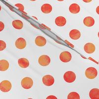 Watercolor Polka Dots in Orange Raspberry