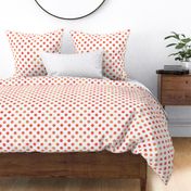 Watercolor Polka Dots in Orange Raspberry