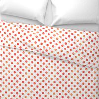 Watercolor Polka Dots in Orange Raspberry