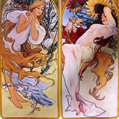 16" Four Seasons by Alfons Mucha