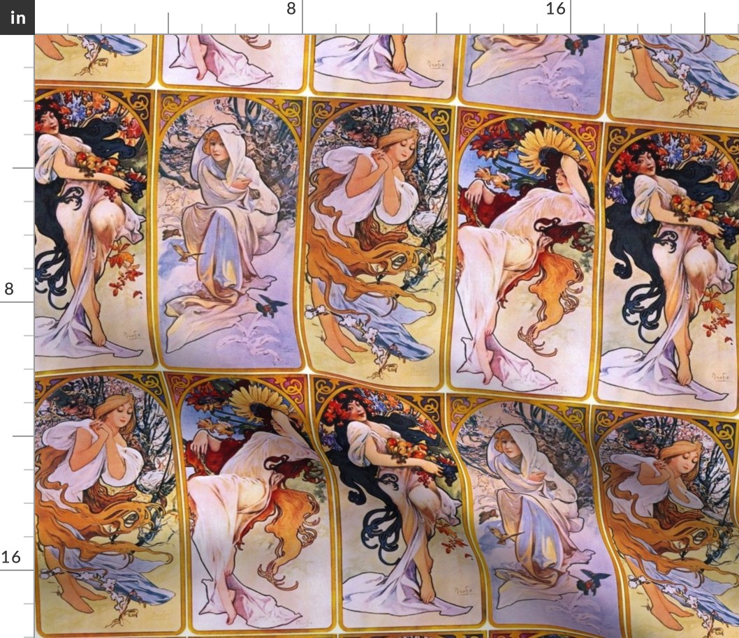 16" Four Seasons by Alfons Mucha