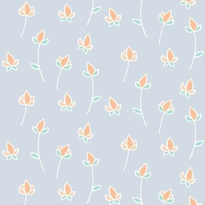 Blossom buds in Smokey Lilac and Peach