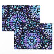 Painted Rose Windows (Blue - Large)